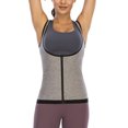 thumbnail image 2 of FANNYC Women's Sports Vests Sauna Suit Sweat Vest Waist Trainer Zipper Heat Trapping Polymer Vest Workout Shirt Tank Top Weight Loss Body Shaper, 2 of 8