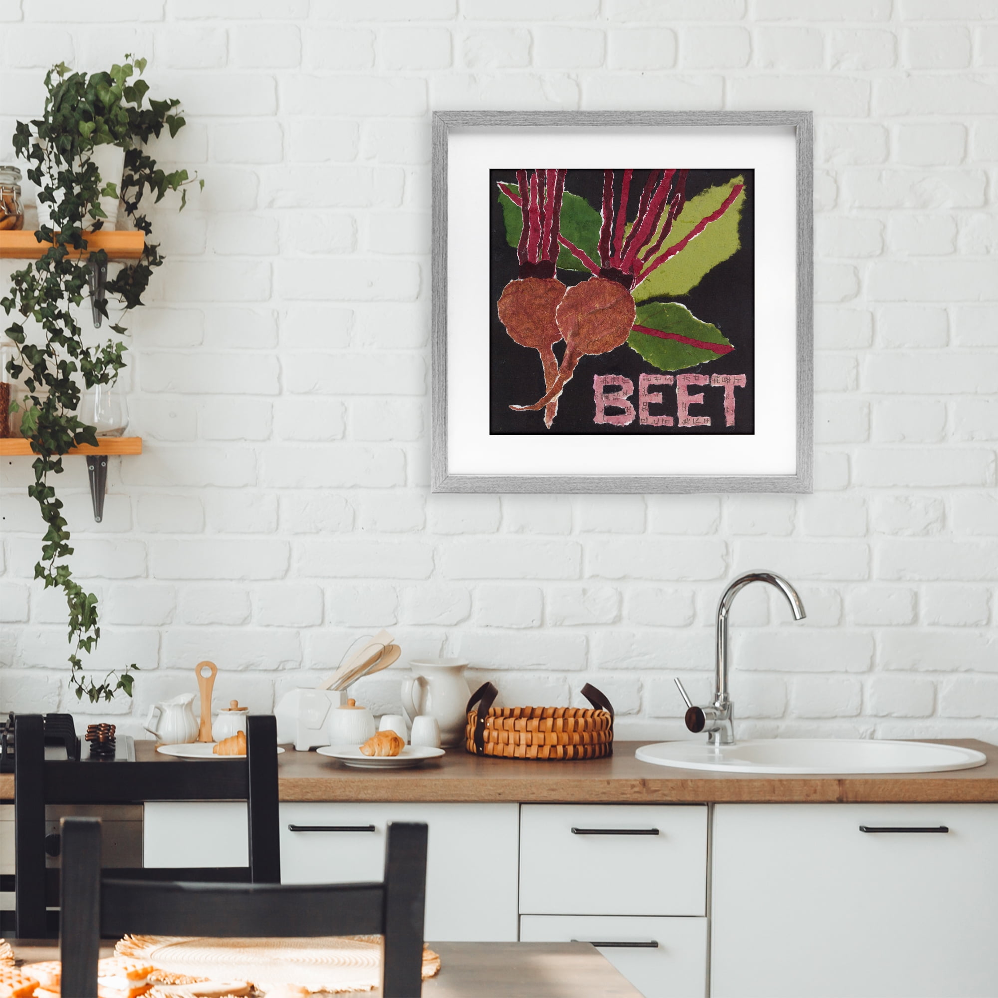 Stupell Industries Beets Root Vegetable Gray Framed Print Under Glass, design by Nancy Overton