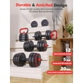 thumbnail image 3 of 70lbs Free Weight Set with Connector, 5 in1 Dumbbells Set Used as Barbell, Kettlebells, Push up Stand, Fitness Exercises for Home Gym Suitable Men/Women, 3 of 6