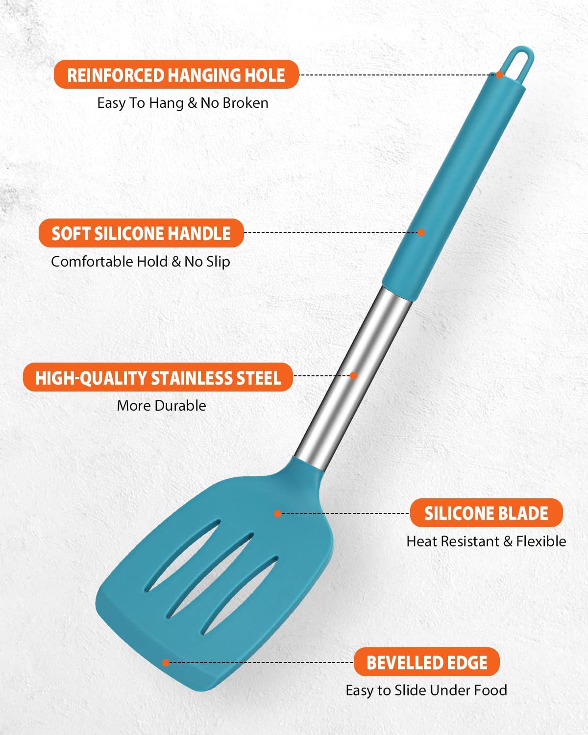 Badiano 2-Piece Silicone Spatula Set, Blue photo 4