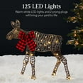 thumbnail image 5 of Best Choice Products 4ft 2-Piece Lighted 2D Christmas Moose Set Outdoor Decor w/ 125 LED Lights, Stakes - Rattan, 5 of 8