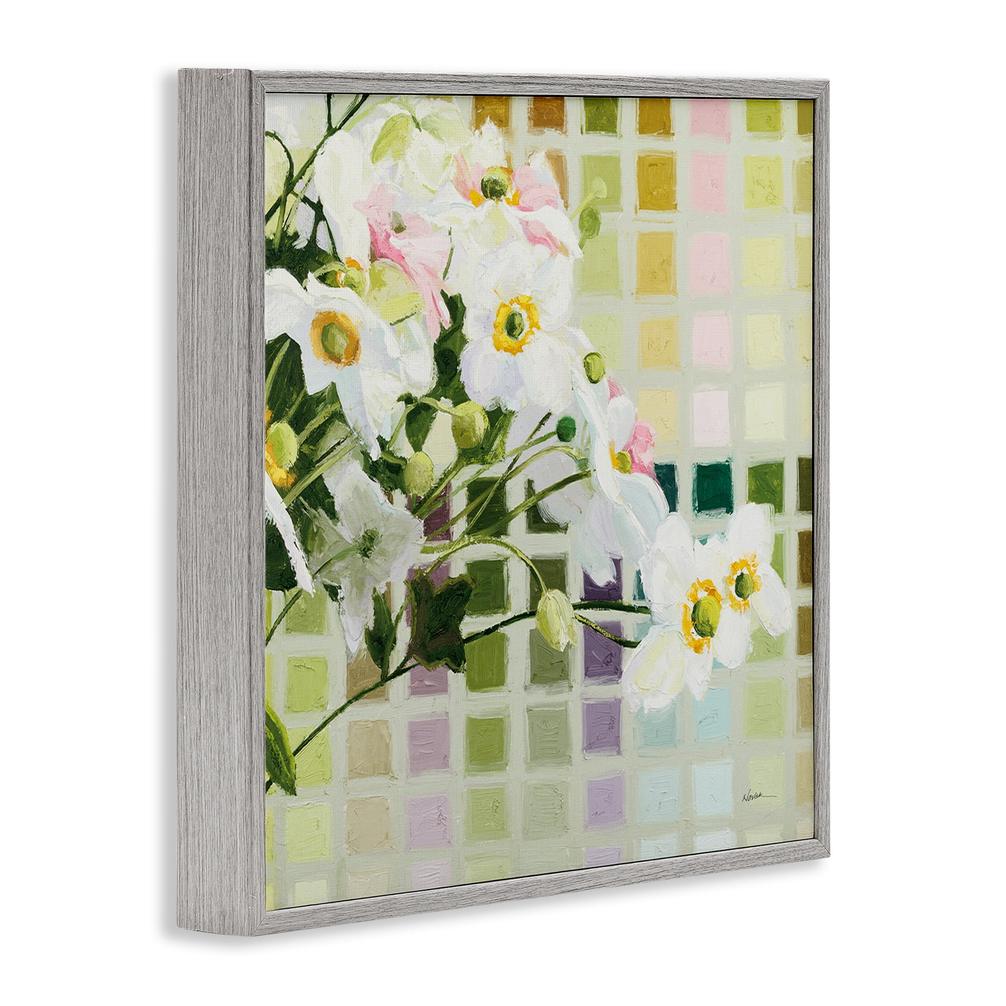 Stupell Industries Color Chart Daffodils Gray Framed Giclee Art, design by Shirley Novak