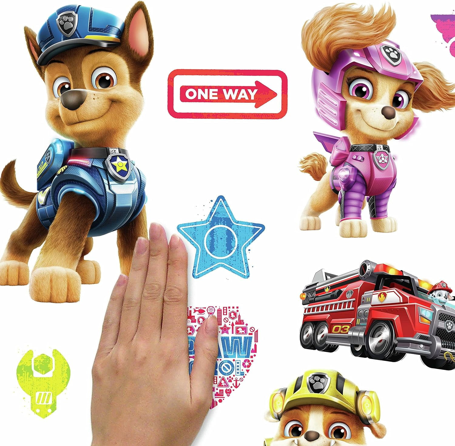 RoomMates Paw Patrol Movie Peel & Stick Wall Decals, 1.94 in x 7.18 ins x 9.38 in