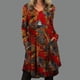 thumbnail image 2 of Mujeres Sexy Otoño Suave O-cuello Manga larga Flor formal Irregular Tie-Dye Bloque de color Estampado Otoño Maxi Casual Vestido de mujer Fridja nbo1418, 2 of 5
