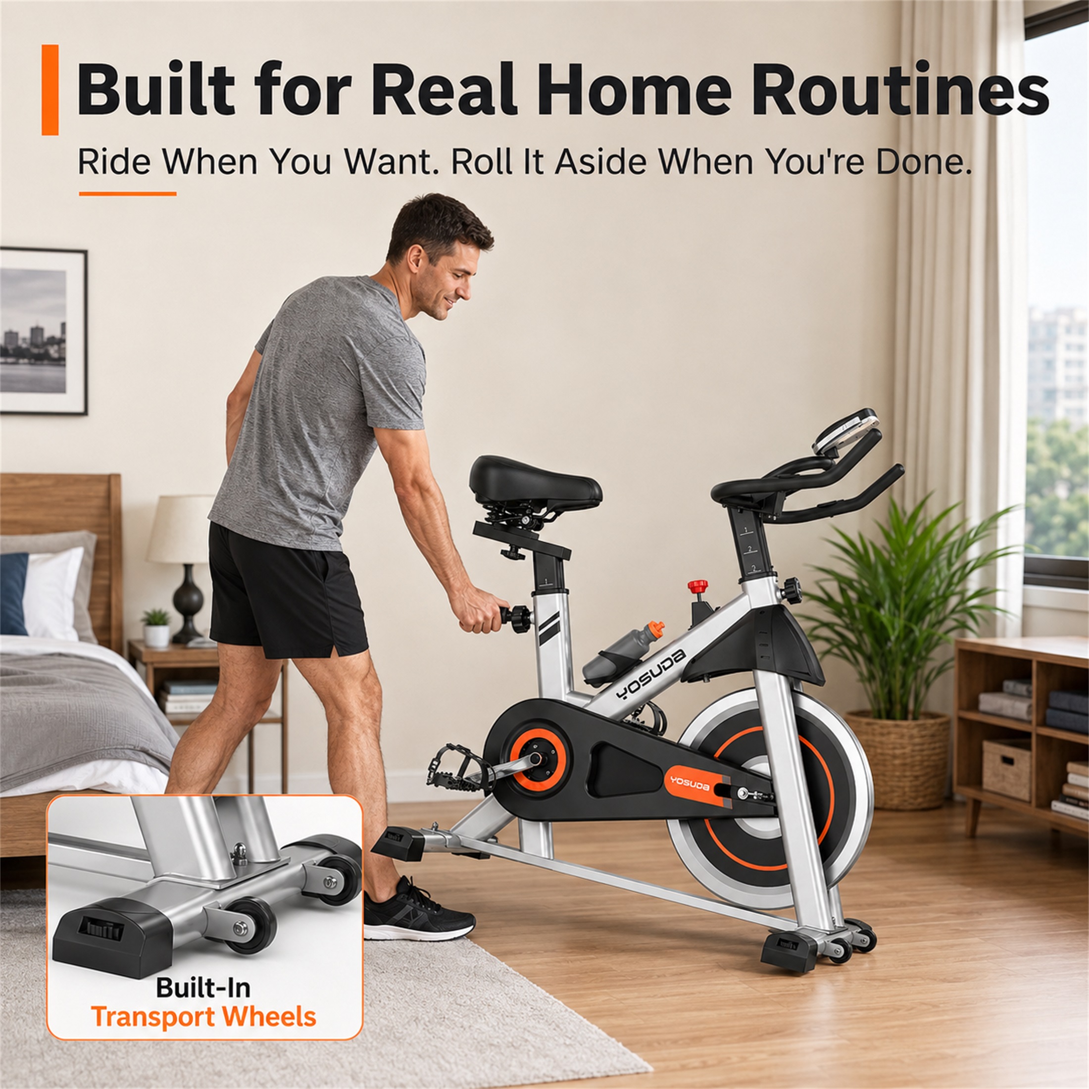Yosuda Exercise Bike for Home, 300 lb Capacity photo 6