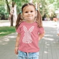 thumbnail image 3 of Bunny Checkered Tshirt for Girls Easter Tee Shirt Cute for Girls Easter Outfit Mauve Shirt 4T, 3 of 4