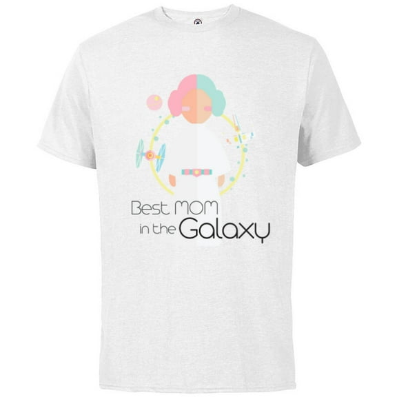 Star Wars Princess Leia Best Mom in the Galaxy - Short Sleeve Cotton T-Shirt for Adults - Customized-White