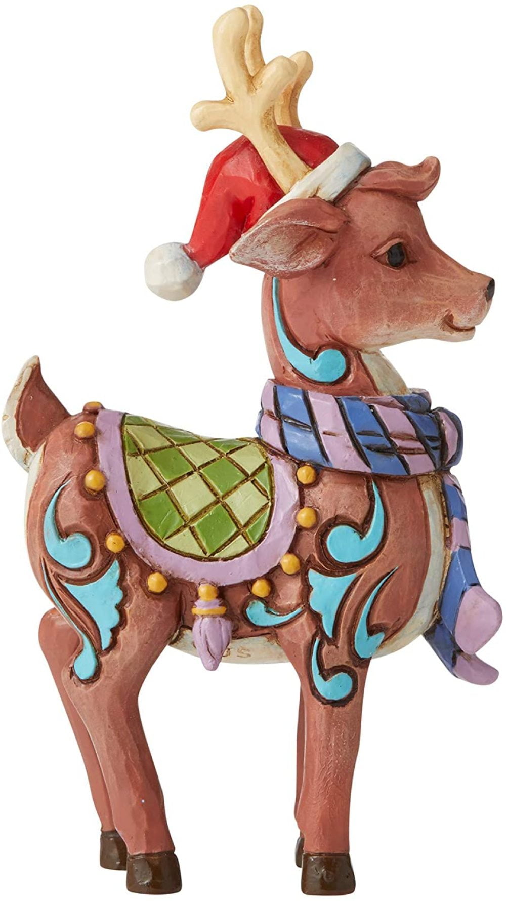 もらって嬉しい出産祝い Enesco Jim Miniatur Hat Santa and Scarf with Reindeer Creek  Heartwood Shore オブジェ、置き物 - turningheadskennel.com