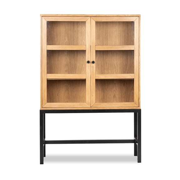 Better Homes & Gardens Ezra China Cabinet, Light Honey Finish