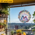 thumbnail image 6 of HELLOYOUNG 10 Inch 3D Wind Spinner Wind Chime, Colorful Owl Christmas Wreath 360° Rotating, Outdoor Garden Decor Holiday Gift for All Season Easy Install, 6 of 8