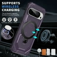 thumbnail image 5 of Magnetic Invisible 360° Rotatable Ring Kickstand for Google Pixel 9 / 9 Pro Phone Case,Compatible with MagSafe,Military-Grade Protection Shockproof Rugged Heavy Duty Phone Case Cover,Purple, 5 of 6
