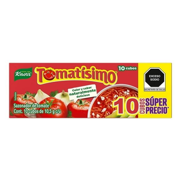 Sazonador de tomate Tomatísimo 10 cubos de 10.5 g c/u