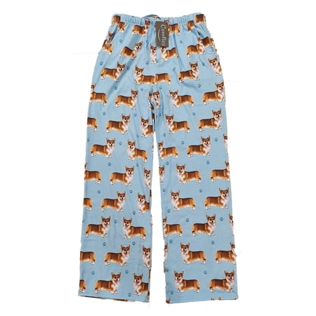 E & S Imports Womens Pajama Pants Dog Pajamas for Women Dog Print Cotton Pajamas - Corgi X-Large