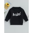 thumbnail image 2 of Bagilaanoe Toddler Baby Girl Boy Knitted Sweater Long Sleeve Letter Embroidery Pullover 6M 12M 24M 3T 4T 5T 6T Kids Warm Jumpers Tops Fall Loose Knitwear, 2 of 8