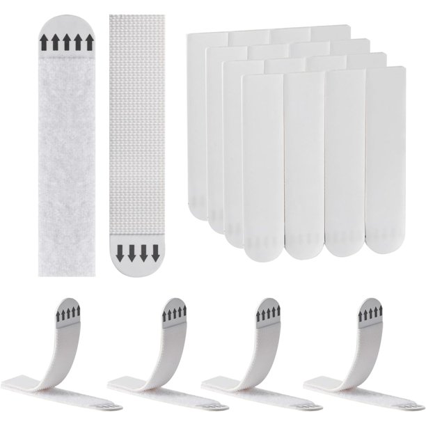 Tiras para colgar cuadros resistentes, 20 piezas, kit de tiras para colgar cuadros, sin clavos, cinta de gancho y bucle extraíble, tiras adhesivas para colgar decoraciones de marcos de cuadros