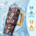 thumbnail image 4 of 30oz Halloween Tumbler with Handle, Pumpkin Bat Skeleton | Print | Halloween Gifts for Men & Women | with Lids and Straws | Stainless Steel Insulated | Coffee Travel Mug, 4 of 5