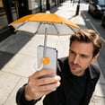 thumbnail image 4 of FastXmas Phone Umbrella for Sun - Universal Adjustable Cute Stand With Piggy Suction Cup, Outdoor Anti-reflective Glare Blocking Cell Phone Sun Shade,Orange, 4 of 6