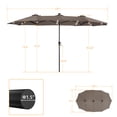 thumbnail image 6 of ACEGOSES 13x7.2Ft Large LED Double-Sided Rectangular Outdoor Patio Market Umbrella with Crank, Solar Panel, Taupe, 6 of 7