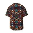 thumbnail image 2 of Naloa Colorful Mexican2 Men's Loose Fit Cuban Collar Short-Sleeve Shirt with Button-down and Chest Pocket for Everyday Wear Outings - X-Large, 2 of 7