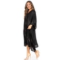 thumbnail image 3 of Sakkas Clementine Third Women's Tie Dye Caftan Dress/Cover Up Beach Kaftan Summer - 42-Black - One Size, 3 of 5