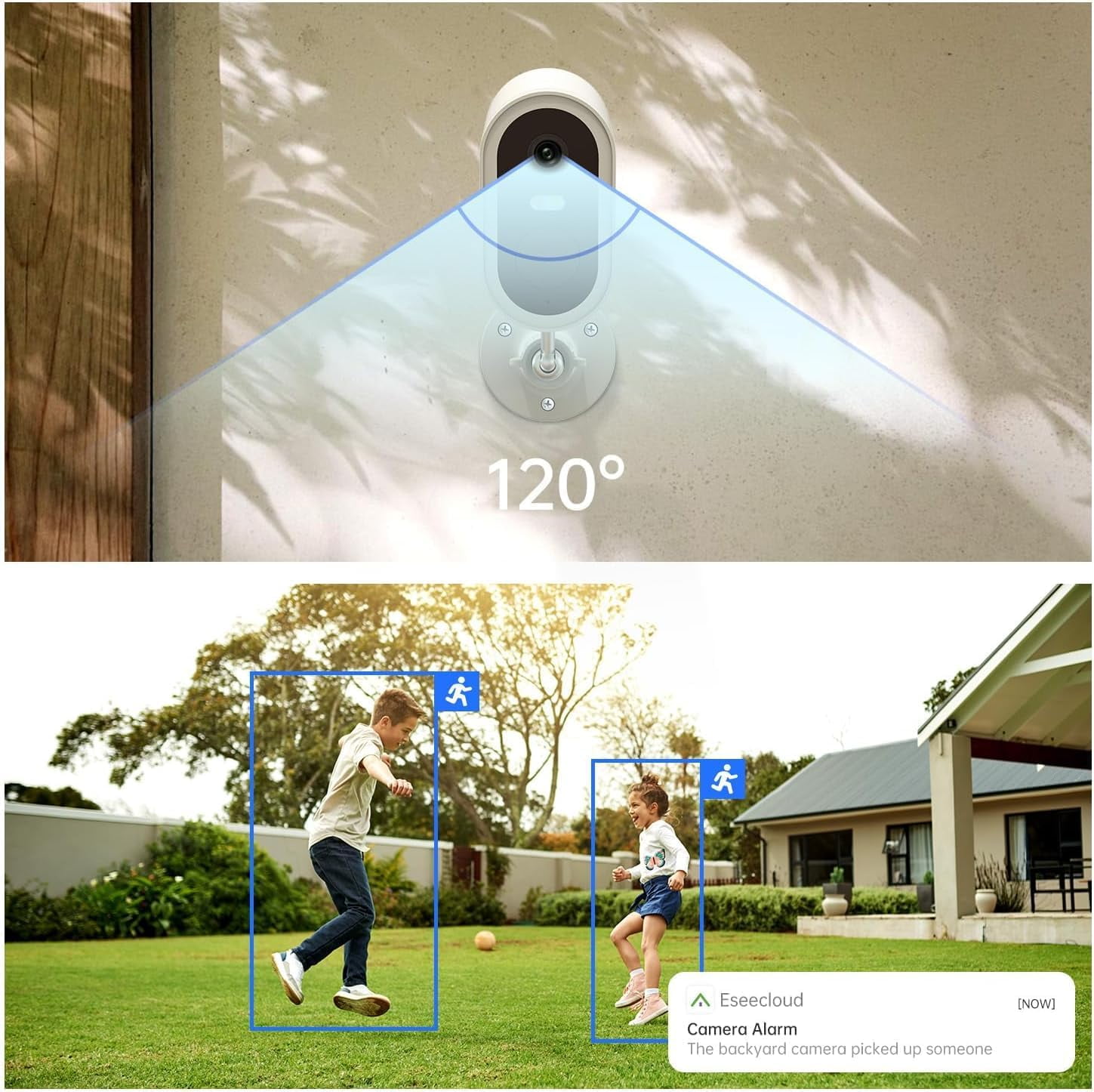Jqimn 2K Solar Security Camera, 2.4GHz WiFi Security Cameras Wireless Outdoor, Battery Powered Cameras for Home Security, Color Night Vision, 2-Way Audio, Waterproof