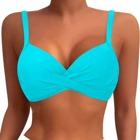 Women s Underwire Bikini Top Push Up Swim Top Bra Nylon Spandex for Vacations