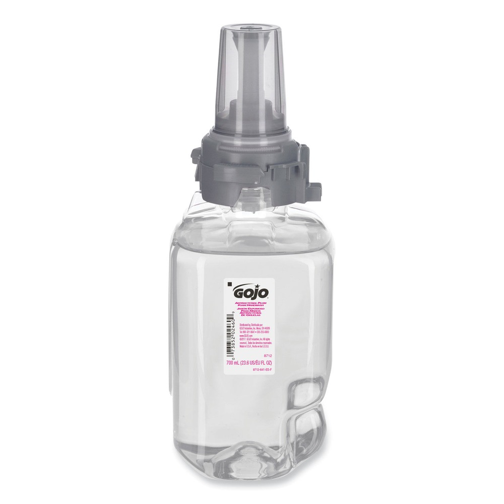 GOJO Industries 8712-04 700 mL Antibacterial Foam Hand Wash Refill for ADX-7 Dispensers - Plum Scent (4/Carton)