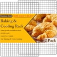 thumbnail image 1 of 2PCS Cooling Racks for Cooking and Baking -11.65''x16.85''Heavy Duty Stainless Steel Wire Rack for Baking, Grilling, Roasting - Oven & Dishwasher Safe - Fits Half Sheet Pan（Silver）, 1 of 7