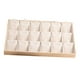 thumbnail image 1 of Organizador de joyas de madera de bambú con 18 rejillas para guardar colgantes y exhibir joyas. Beige, 1 of 9