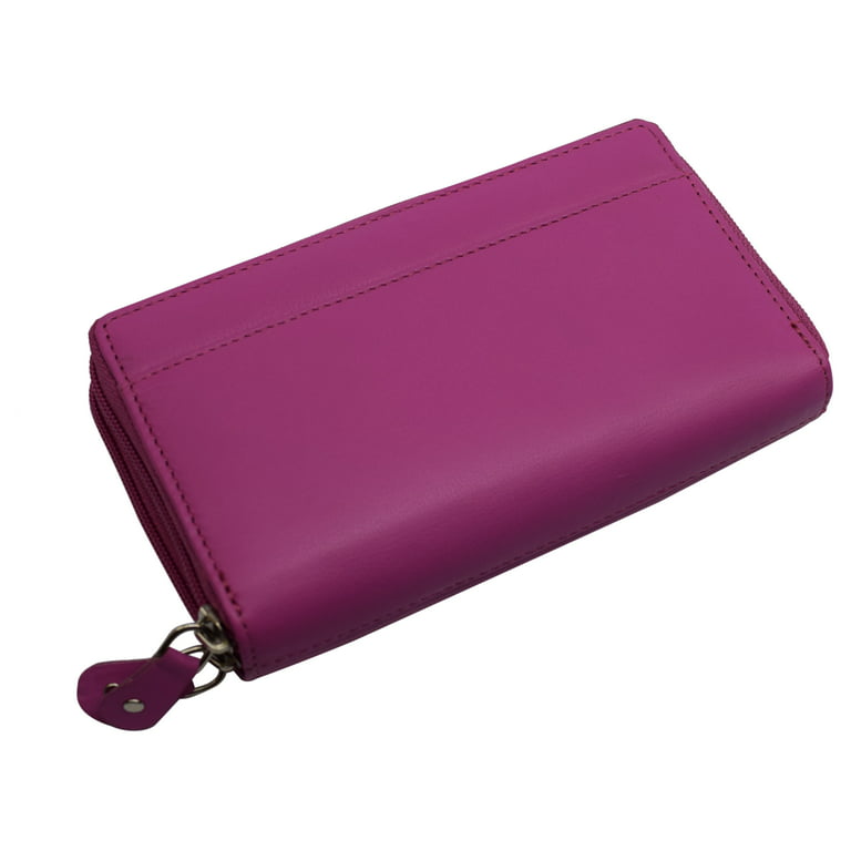 The Leather Shop UK  LADIES PURPLE LARGE REAL LEATHER CREDIT CARD HOLDER  WALLET PURSE