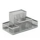 thumbnail image 1 of Organizador de escritorio de metal multifuncional, portalápices con cajón deslizante de malla, caja de almacenamiento de papelería para el hogar y la oficina, color plateado, 1 of 1