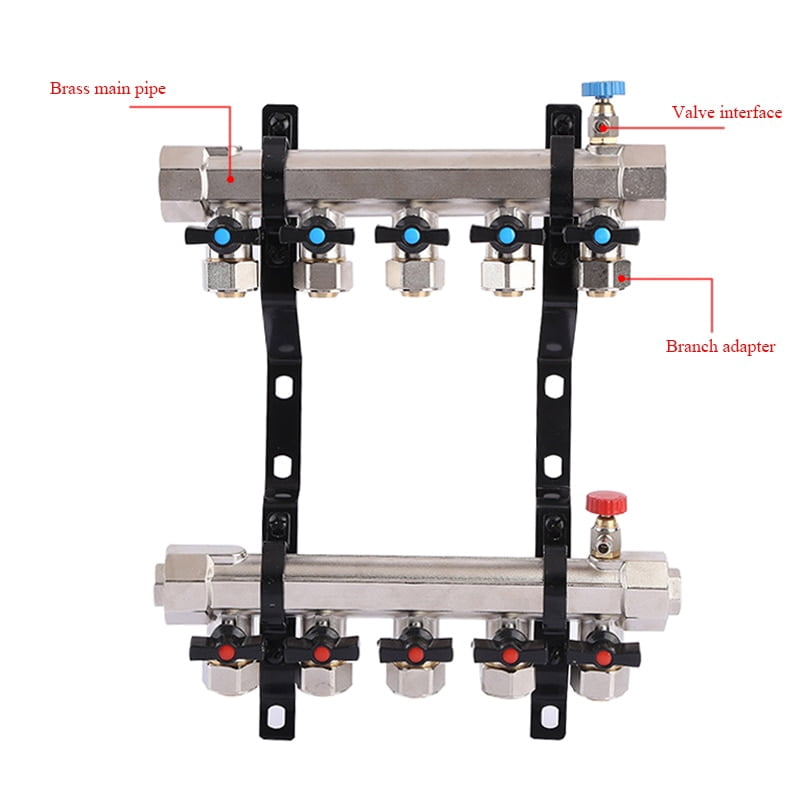 2-10 way brass Water Heating Distribution Manifold Underfloor Heating & Cooling - Manifolds