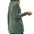 thumbnail image 4 of Timegard Womens Tops Crewneck Long Sleeve Color Block Comfy Tee Fall Casual Loose Tops with Pockets, 4 of 4