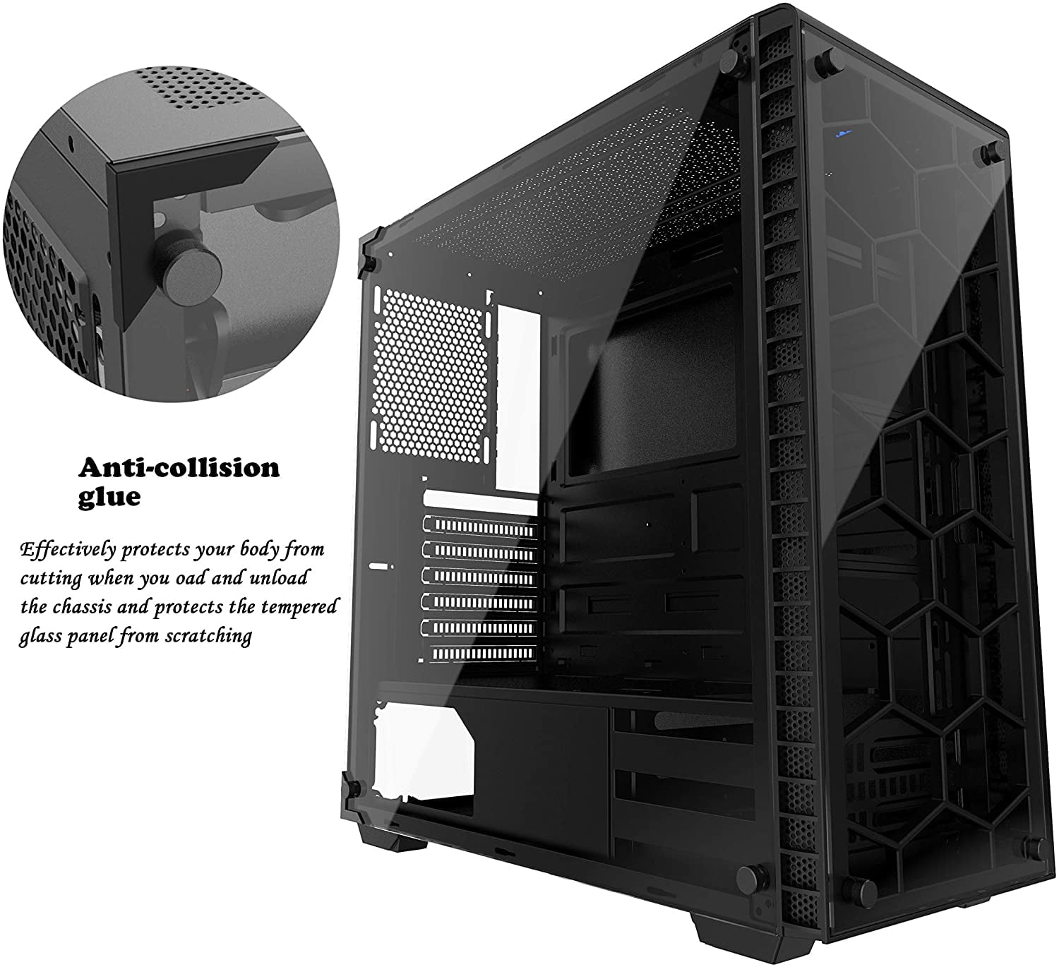 MUSETEX Phantom Black ATX Mid Tower Desktop Computer Gaming Case (903S4)
