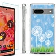 thumbnail image 1 of Shockproof Bumper Phone Case for Google Pixel 7, with Tempered Glass Screen Protector, by OneToughShield ® - Dandelion Sky, 1 of 4