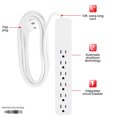 thumbnail image 2 of GE 6-Grounded Outlet Surge Protector, 840J, 10ft., White – 62932, 2 of 6