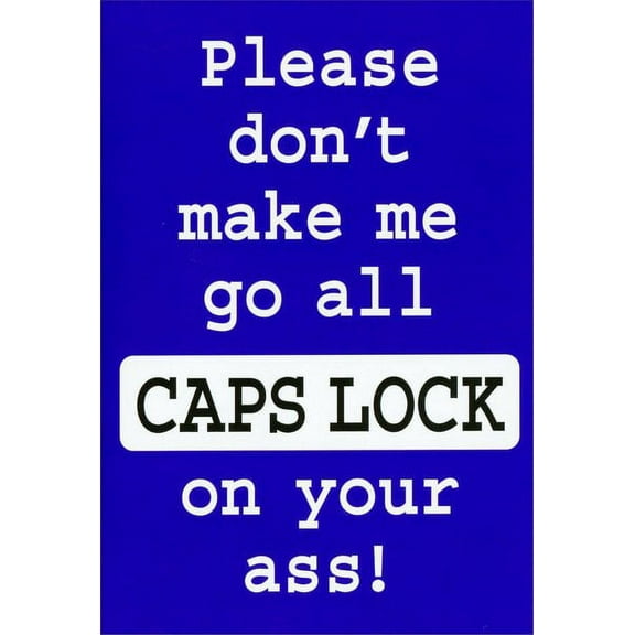 Nobleworks CAPS LOCK Funny / Humorous Birthday Card