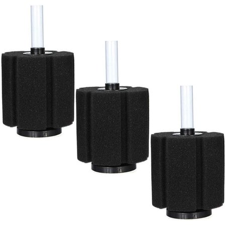Aquapapa Bio Sponge Filter Air Pump Driven 10 or 20 Gal Breeding Fry Betta Shrimp Fish Aquarium (Ship from CA USA) (Large 3-Pack)