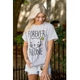 thumbnail image 4 of Cat Lady Forever Alone Funny Cynical Women's Graphic T Shirt Tees Brisco Brands S, 4 of 5