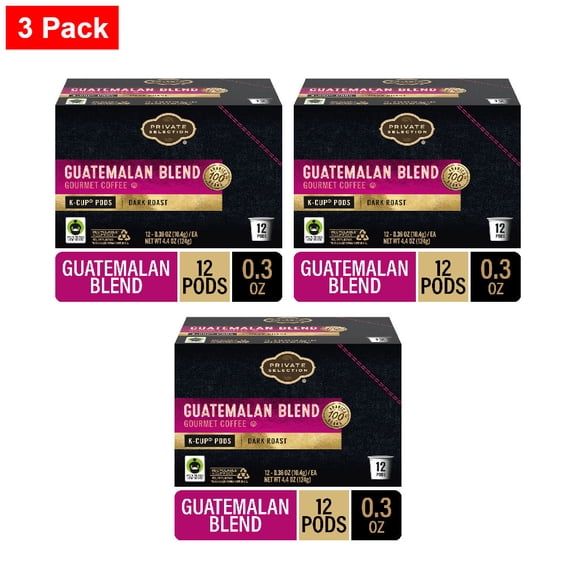 Private Selection Guatemalan Blend Dark Roast Coffee Pods 12 ct - 3 Pack