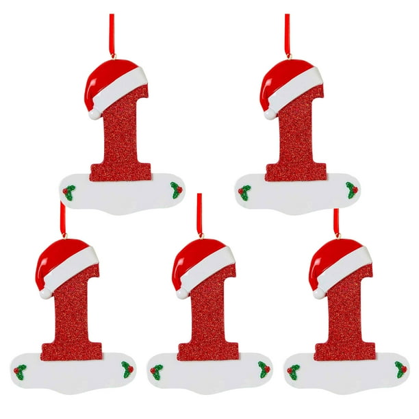Fiudx Colgante de Letra Navideña, Diseño de Nombre Personalizado para Escribir, Decoración Navideña Acrílica Festiva para Árbol de Navidad, Regalo Significativo para Familiares y Amigos, Juego de 5 P