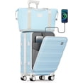 thumbnail image 1 of 3 Piece Carry On Luggage Set with Tote bag Toiletry Bag 20in Front Opening Hardshell Suitcase with Spinner Wheels TSA Lock Lightweight Travel Set for Women Men, 1 of 7