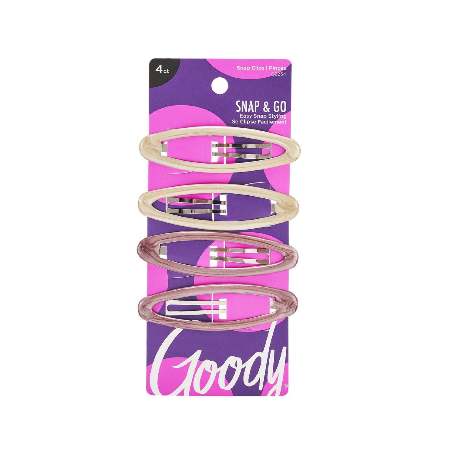 Goody Womens Classics Big Oval Epoxy Contour Clips, 4 pièces Goody Contour Clips