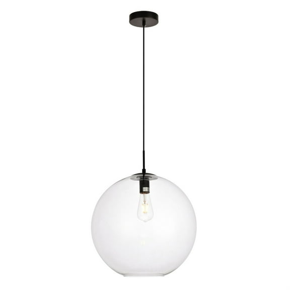 Placido Collection Pendant D15.7 H16.5 Lt:1 Black and Clear Finish