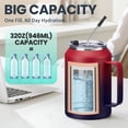 thumbnail image 5 of 32 oz Coffee Mug Insulated Tumbler with Handle and Straw, Large Stainless Steel Coffee Cup with 2-in-1 Lid, 32oz Metal Tumbler Double Wall Vacuum Water Bottle Keep Cold 36 hrs, 5 of 10