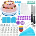 thumbnail image 1 of 150pcs Cake Decorating Supplies Set, Cupcake Decorating Kit Baking Equipment Rotating Turntable Stand, Piping Nozzles and Bags, Cake Scrapers, Icing Spatula, 1 of 7