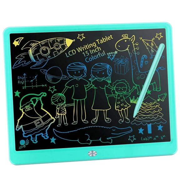 15inch LCD Writing Tablet, 15 Inch Colorful Doodle Board Drawing Pad for Kids, Car Trip Educational Toys, Erasable Electronic Drawing Pads, Birthday Gift for Age 3 to 8 Year Old Boys Girls