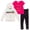 Gray/pink/black, variant on Harry Potter Gryffindor Hufflepuff Little Girls Zip Up French Terry Hoodie T-Shirt & Leggings 3 Pc Set Gray/Pink/Black 6-6X