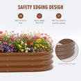 thumbnail image 4 of Nana Guard Galvanized Raised Garden Bed Kit, Galvanized Planter Boxes Outdoor, Oval Metal Raised Garden Beds for Vegetables,Brown, 4 of 5