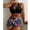 A, variant on Honeeladyy Women's Tie-Dyed Contrast Color Camisole Shoulder Backless Bikini One-piece Swimsuit Girls Summer Swimwear